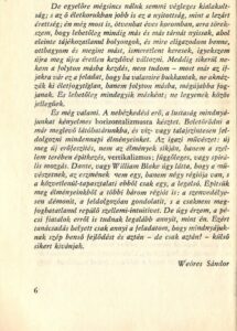 Weöres Sándor előszava az Útközben című antológiához. Részlet, a 264. Csorba blog melléklete