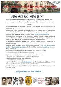 Meghívó a Szent Mór Iskolaközpont 20224. évi versmondó versenyének döntőjére. A 274. Csorba blog melléklete.