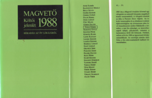 Költői jelenlét, 1988. védőborító és fül A 408. Csorba blog melléklete